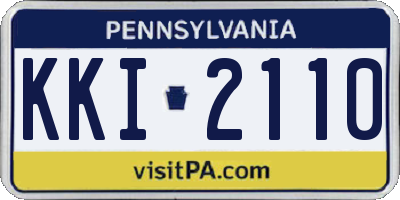 PA license plate KKI2110