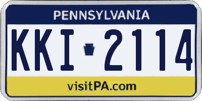 PA license plate KKI2114