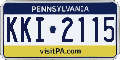 PA license plate KKI2115