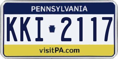 PA license plate KKI2117