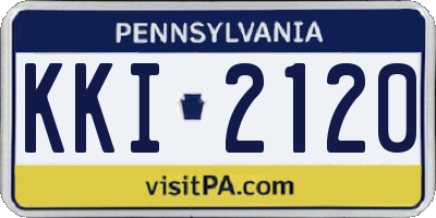PA license plate KKI2120