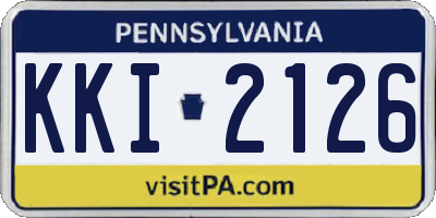 PA license plate KKI2126