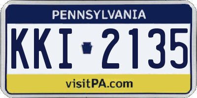 PA license plate KKI2135