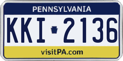 PA license plate KKI2136