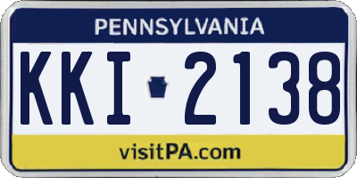 PA license plate KKI2138