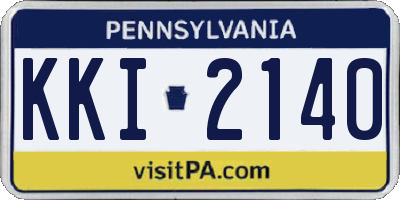 PA license plate KKI2140