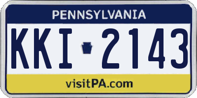 PA license plate KKI2143