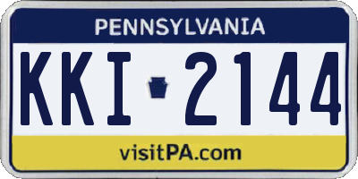 PA license plate KKI2144
