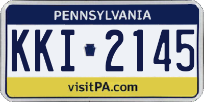 PA license plate KKI2145