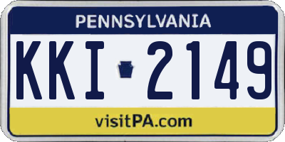 PA license plate KKI2149
