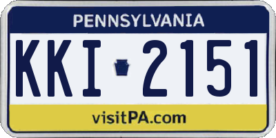 PA license plate KKI2151