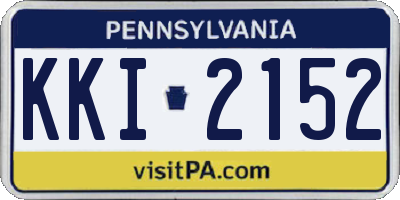 PA license plate KKI2152