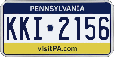 PA license plate KKI2156