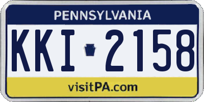 PA license plate KKI2158