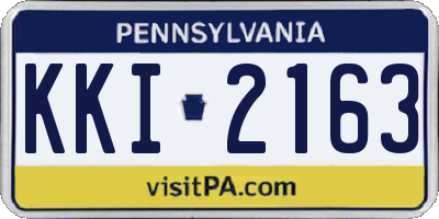 PA license plate KKI2163