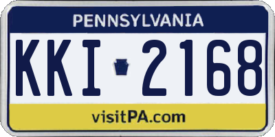 PA license plate KKI2168