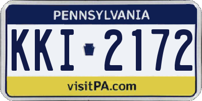 PA license plate KKI2172