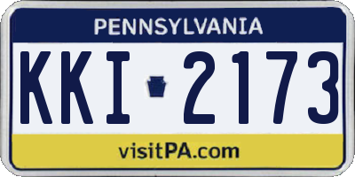 PA license plate KKI2173