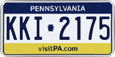 PA license plate KKI2175