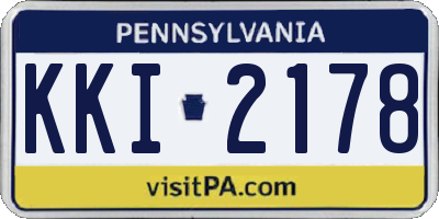 PA license plate KKI2178