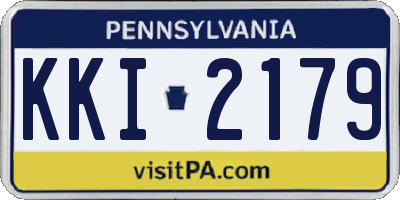 PA license plate KKI2179