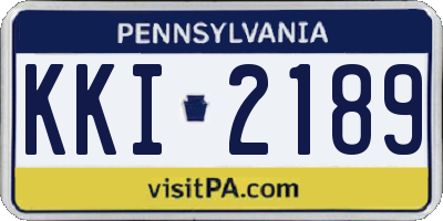 PA license plate KKI2189