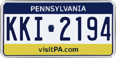 PA license plate KKI2194