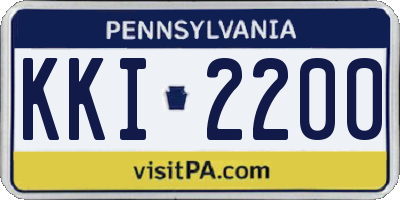 PA license plate KKI2200