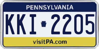 PA license plate KKI2205