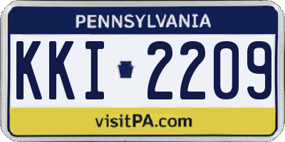 PA license plate KKI2209