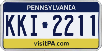 PA license plate KKI2211