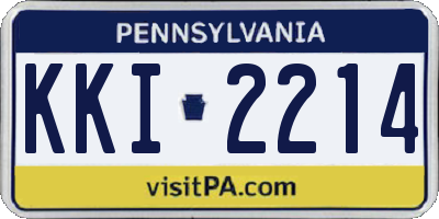 PA license plate KKI2214