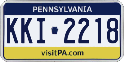 PA license plate KKI2218