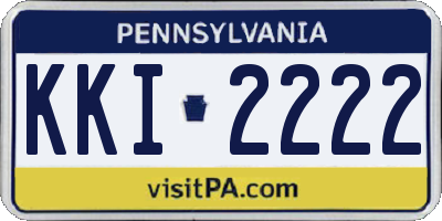PA license plate KKI2222