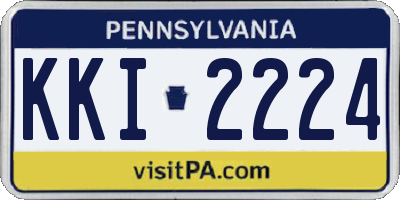 PA license plate KKI2224