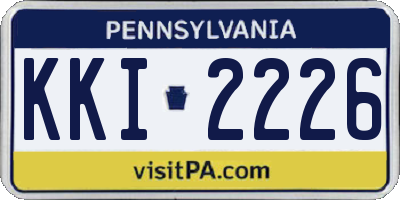 PA license plate KKI2226