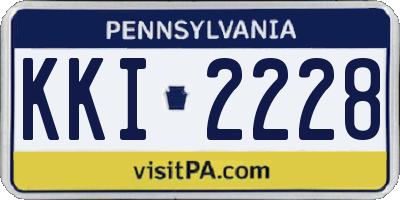 PA license plate KKI2228