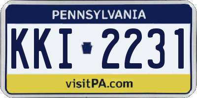 PA license plate KKI2231