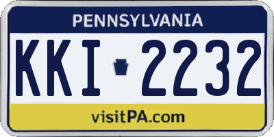 PA license plate KKI2232