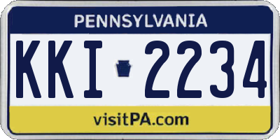PA license plate KKI2234