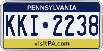 PA license plate KKI2238