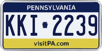 PA license plate KKI2239