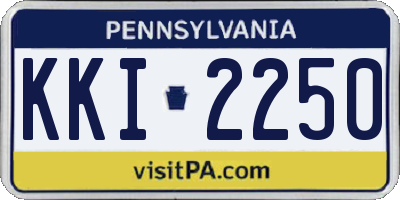 PA license plate KKI2250