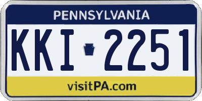 PA license plate KKI2251