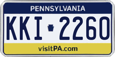 PA license plate KKI2260