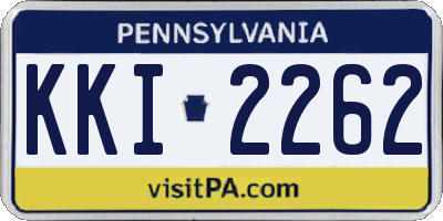 PA license plate KKI2262