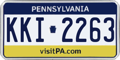 PA license plate KKI2263