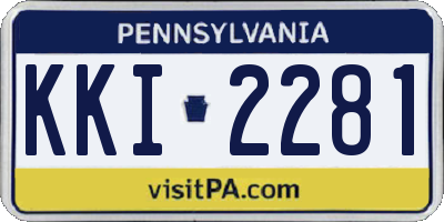 PA license plate KKI2281