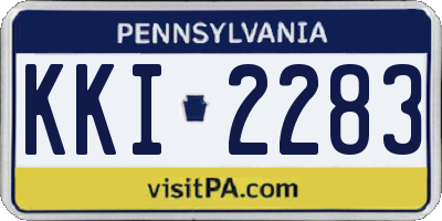 PA license plate KKI2283