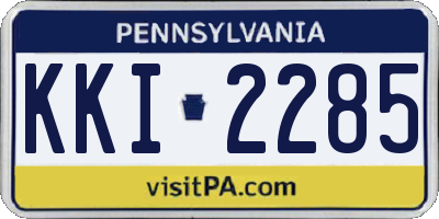 PA license plate KKI2285